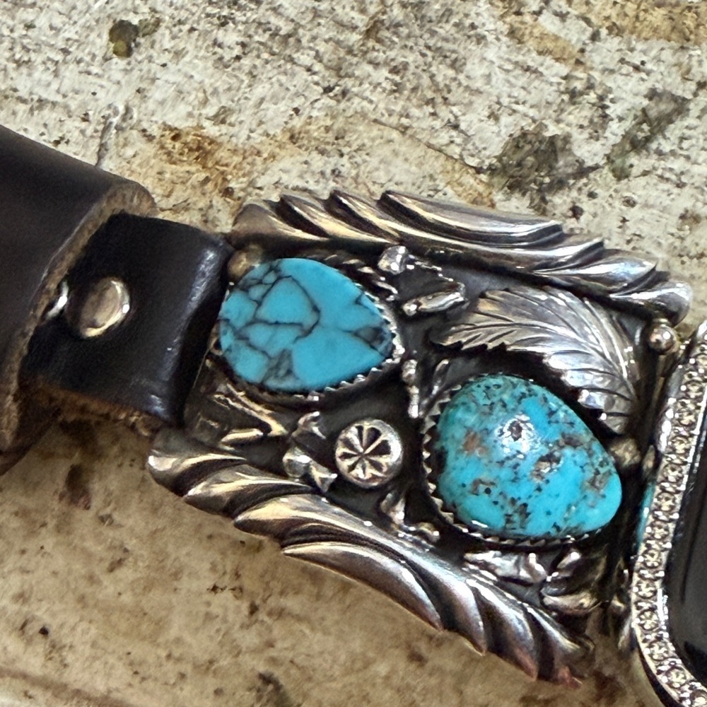 Gorgeous Native American Apple Watchband/SS/kingman Turquoise - Picture 6 of 9